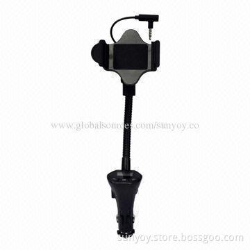 Car Universal Holder with Charger and FM Radio Transmitter, for Samsung/HTC/Apple/Other Smartphones